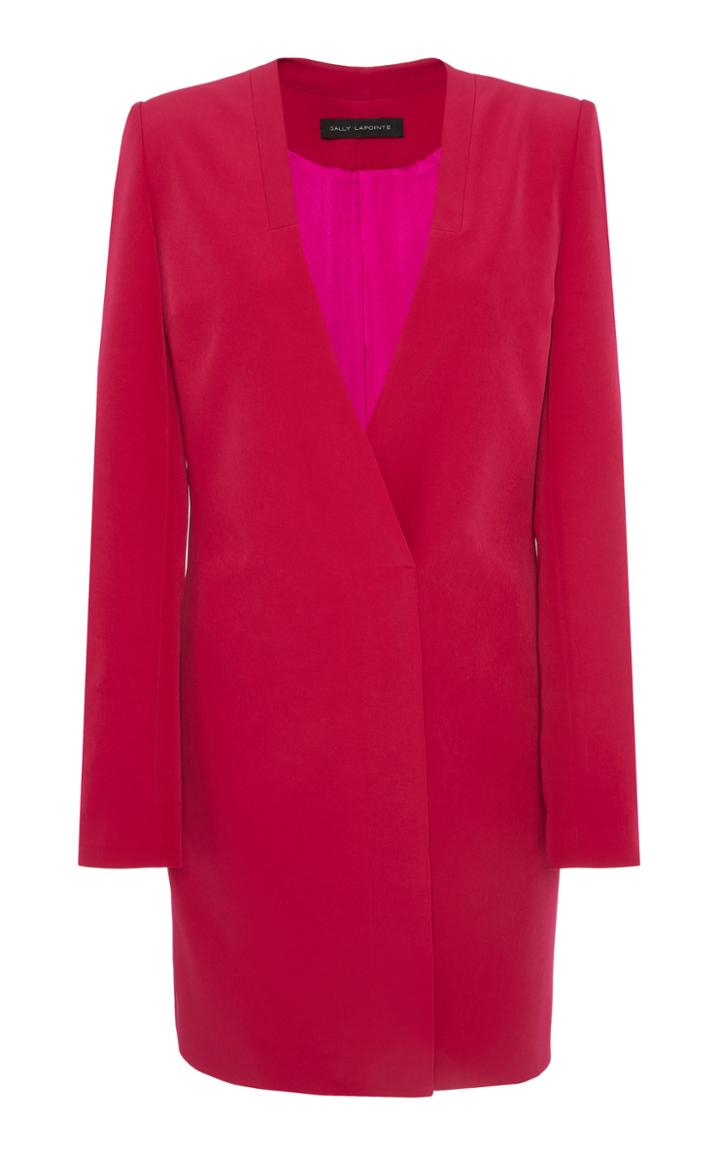 Sally Lapointe Collarless Matte Crepe Blazer