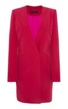 Sally Lapointe Collarless Matte Crepe Blazer
