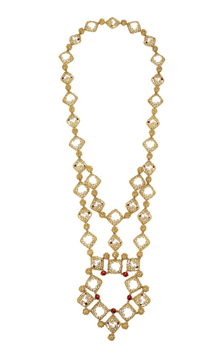 Mahnaz Collection One-of-a-kind 18k Gold And Enamel Necklace