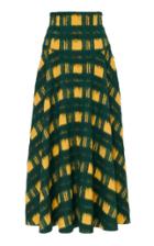 Emilia Wickstead Volly Flared Plaid Midi Skirt