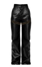 Aleksandre Akhalkatsishvili Crow Faux Leather Straight-leg Pants