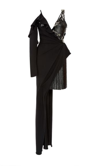 Versace Asymmetrical Single Sleeve Short Dress