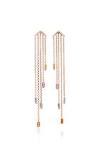 Suzanne Kalan Rose Gold Fringe Earrings With Sapphire Drops