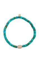 Moda Operandi Sydney Evan 14k Yellow Gold Pav & Arizona Turquoise Bracelet