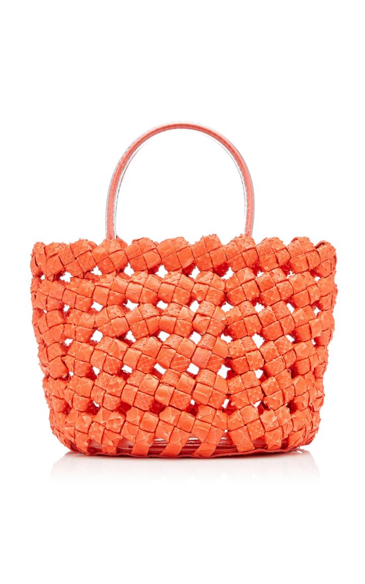 Nancy Gonzalez Small Woven Python Tote