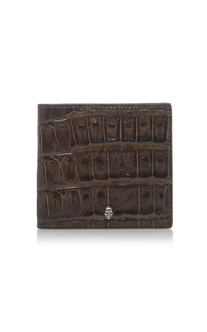 Alexander Mcqueen Croc-effect Leather Billfold Wallet