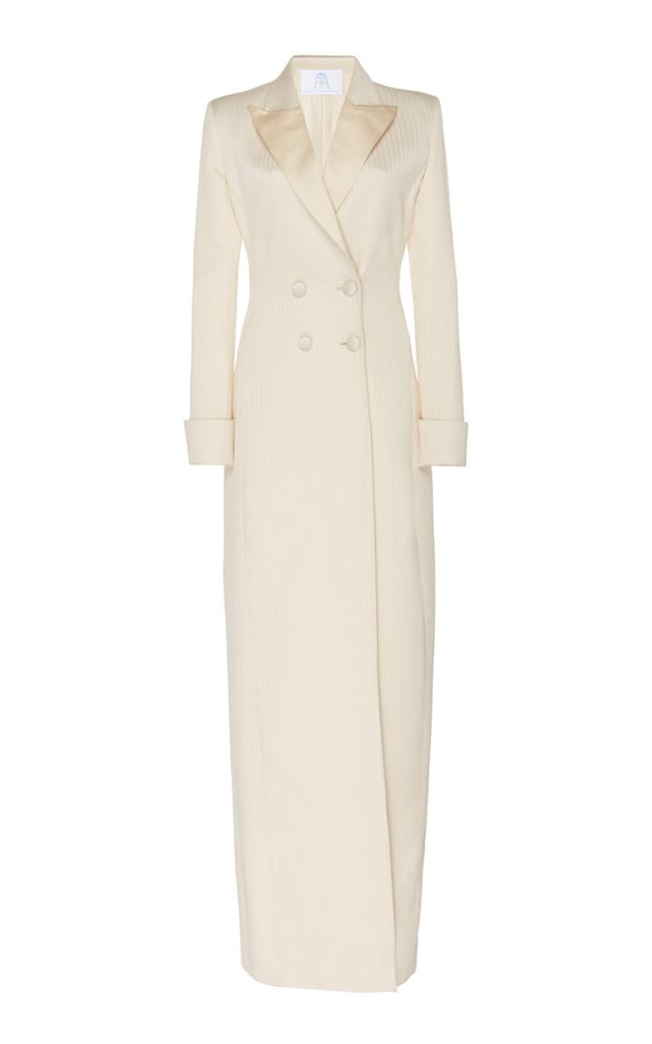 Rebecca De Ravenel Double-breasted Silk Tuxedo Dress