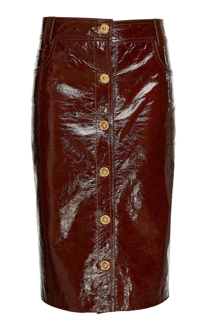 Versace Leather Knee-length Skirt