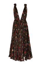 Oscar De La Renta Floral-patterened Chiffon Cocktail Dress