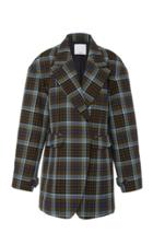 Tibi Spencer Plaid Sculpted Cotton-blend Blazer Size: 0