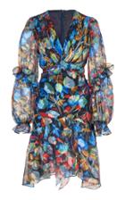 Peter Pilotto Ruffled Floral-print Sheer Silk Mini Dress
