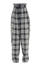 Moda Operandi Anouki High Waist Peg Checkered Wool Pants