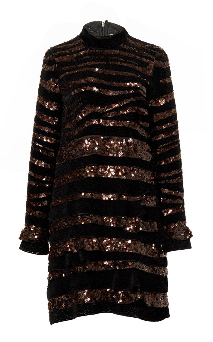Bottega Veneta Sequin Long Sleeve Dress