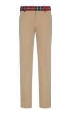 Alexander Mcqueen Tartan-trimmed Cotton-twill Slim-fit Pants