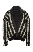 Sally Lapointe Lattice Embroidered Varsity Jacket