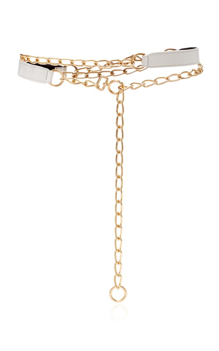 Oscar De La Renta Chain Leather Belt