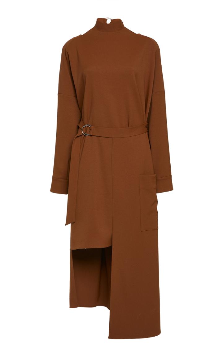 Tibi Chalky Draped Cut Out Twill Dress