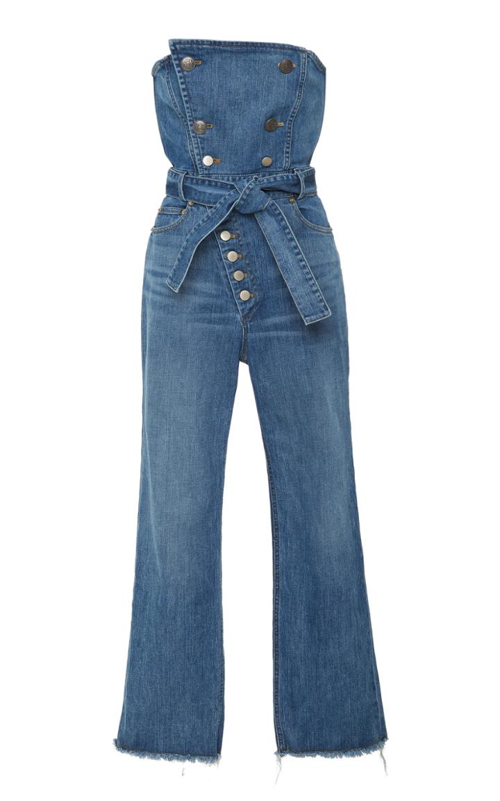 Marissa Webb Marselle Strapless Denim Jumpsuit