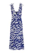 Prabal Gurung Printed Button-detailed Silk Dress