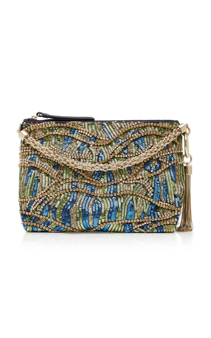 Jimmy Choo Callie Satin Embroidered Clutch Bag