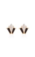 Moda Operandi Doryn Wallach Dorothy Black Onyx Baguette Diamond Stud Earrings