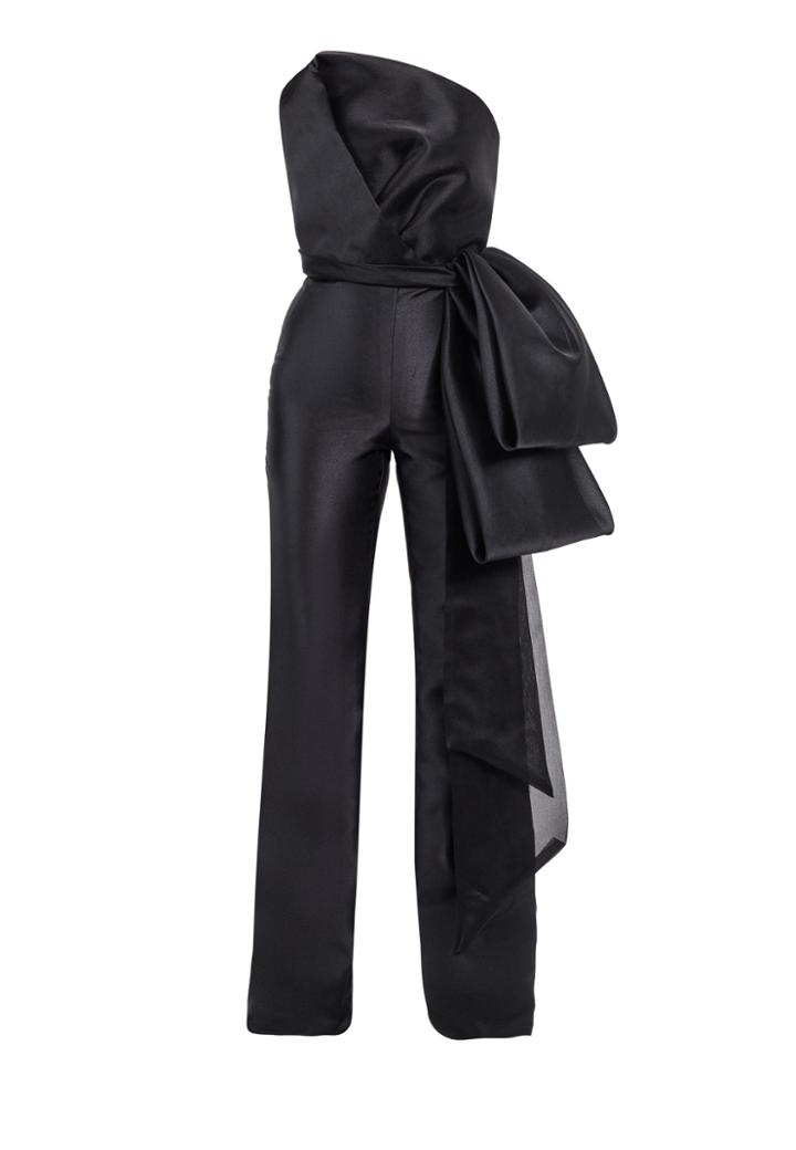 Mark Bumgarner Milan Strapless Silk Jumpsuit