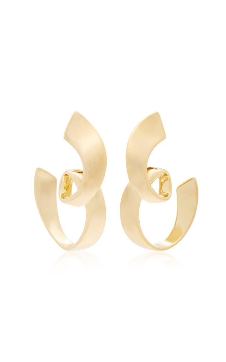 Sarah Magid Jewelry Ribbon Gold-plated Hoop Earrings