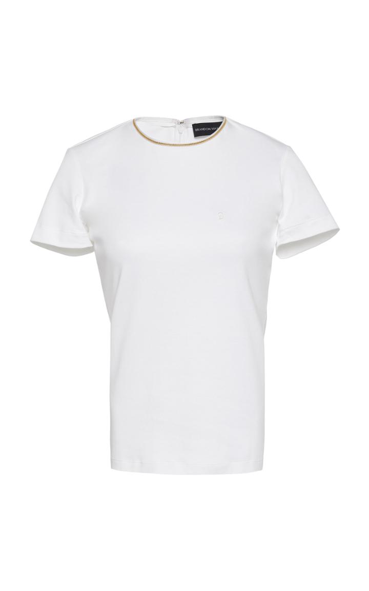 Brandon Maxwell Zip Detail Cotton T-shirt
