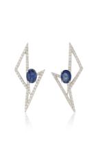 Kavant & Sharart 18k White Gold Sapphire And Diamond Earrings