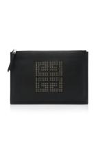 Givenchy Eyelet-embellished Textured-leather Pouch
