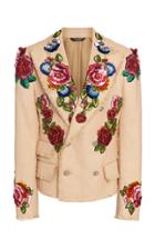 Dolce & Gabbana Floral-embroidered Twill Blazer
