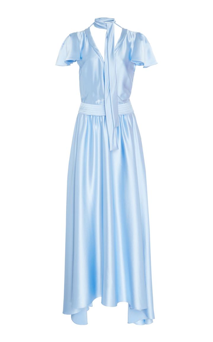 Hellessy Carmen V-neck Silk Satin Dress