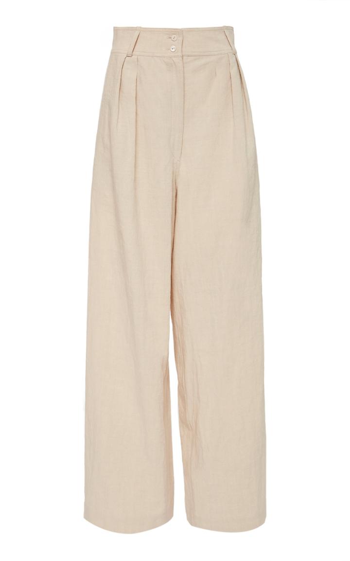 Moda Operandi Charlotte Pringels Liya High-waisted Linen-blend Trousers Size: 34