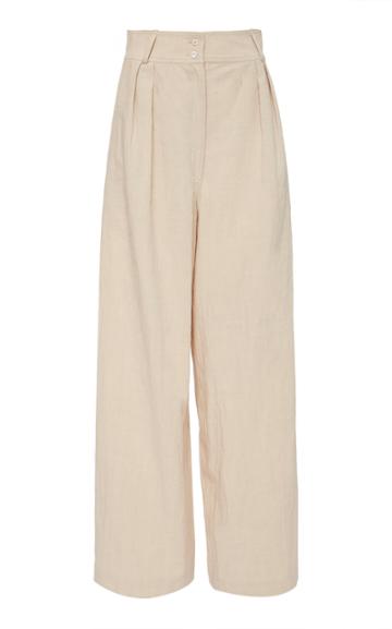 Moda Operandi Charlotte Pringels Liya High-waisted Linen-blend Trousers Size: 34