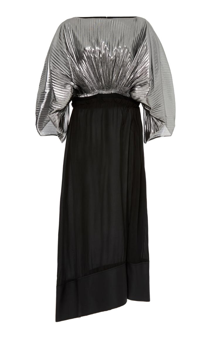 Loewe Pleated Silk-blend Lurex Midi Dress