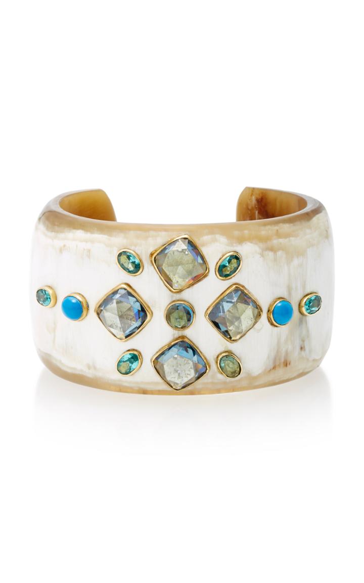 Ashley Pittman Jamii Light Horn Multi-stone Cuff