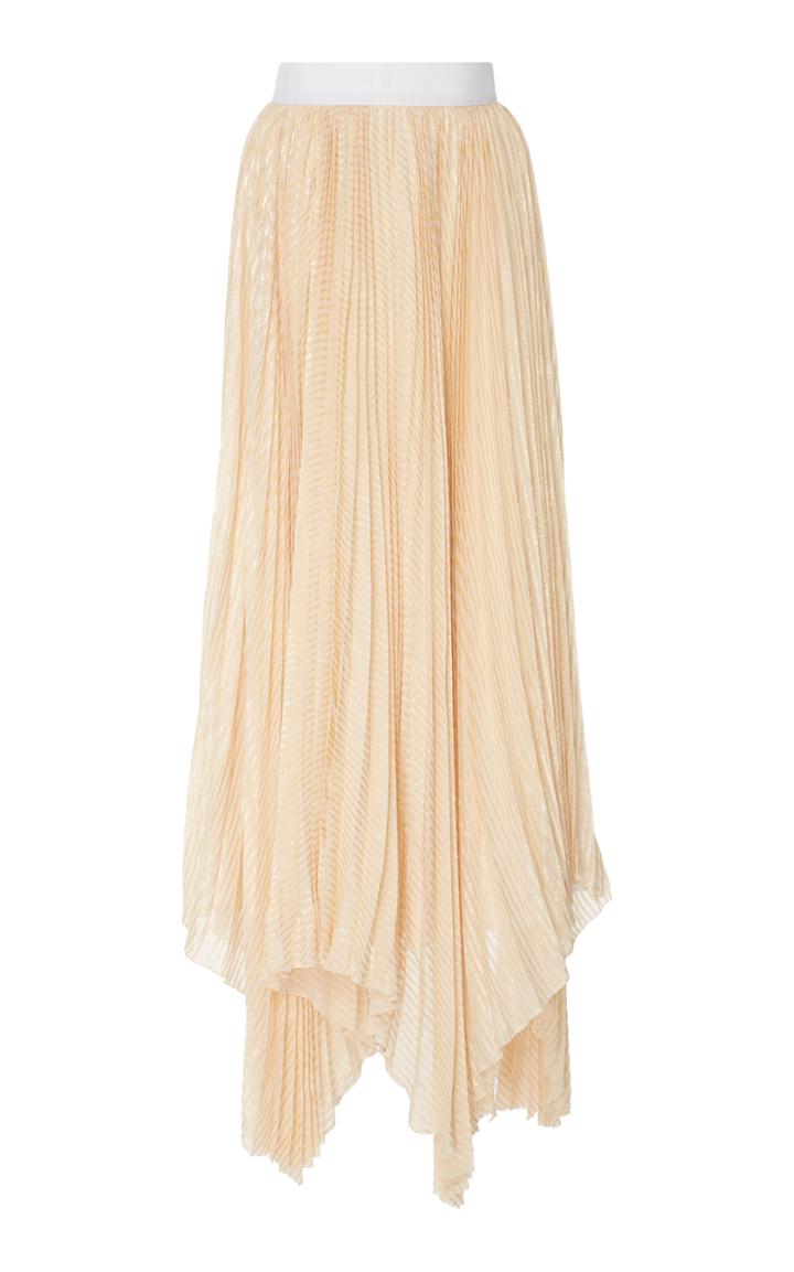 Semsem Gold Lurex Plisse Skirt