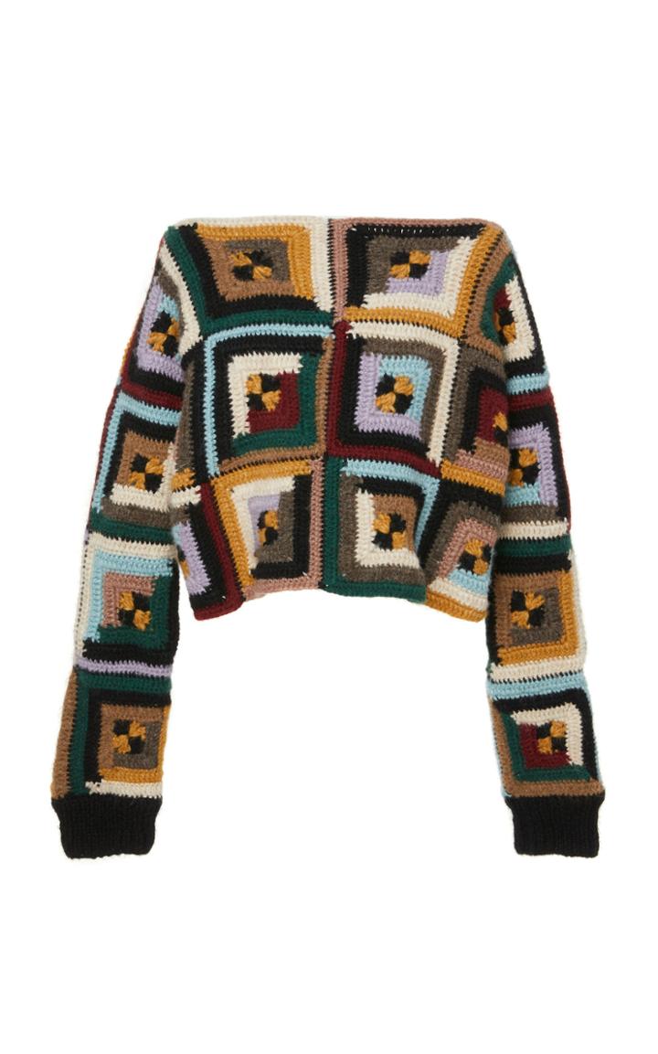 Rosetta Getty Chunky Alpaca Quilt Square Pullover