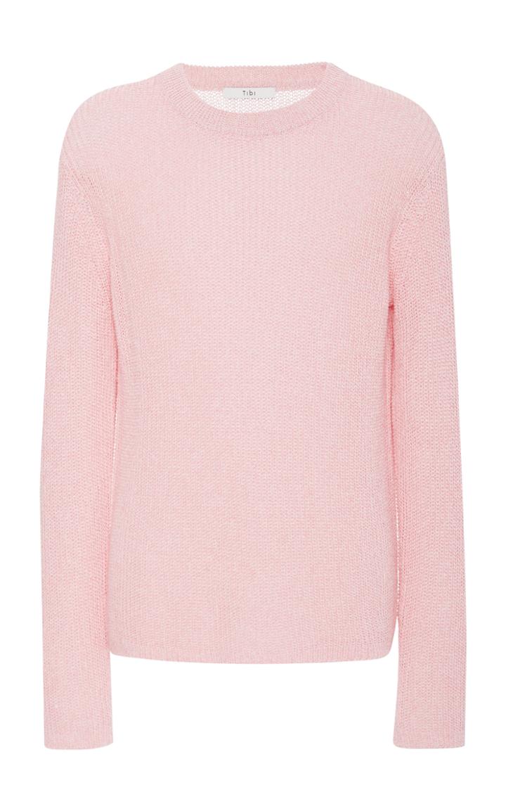 Moda Operandi Tibi Crispy Cotton Sweater Crewneck Pullover Size: Xs
