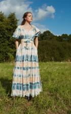 Moda Operandi Anna Mason Bardot Maxi Tie Dye Dress Size: 8