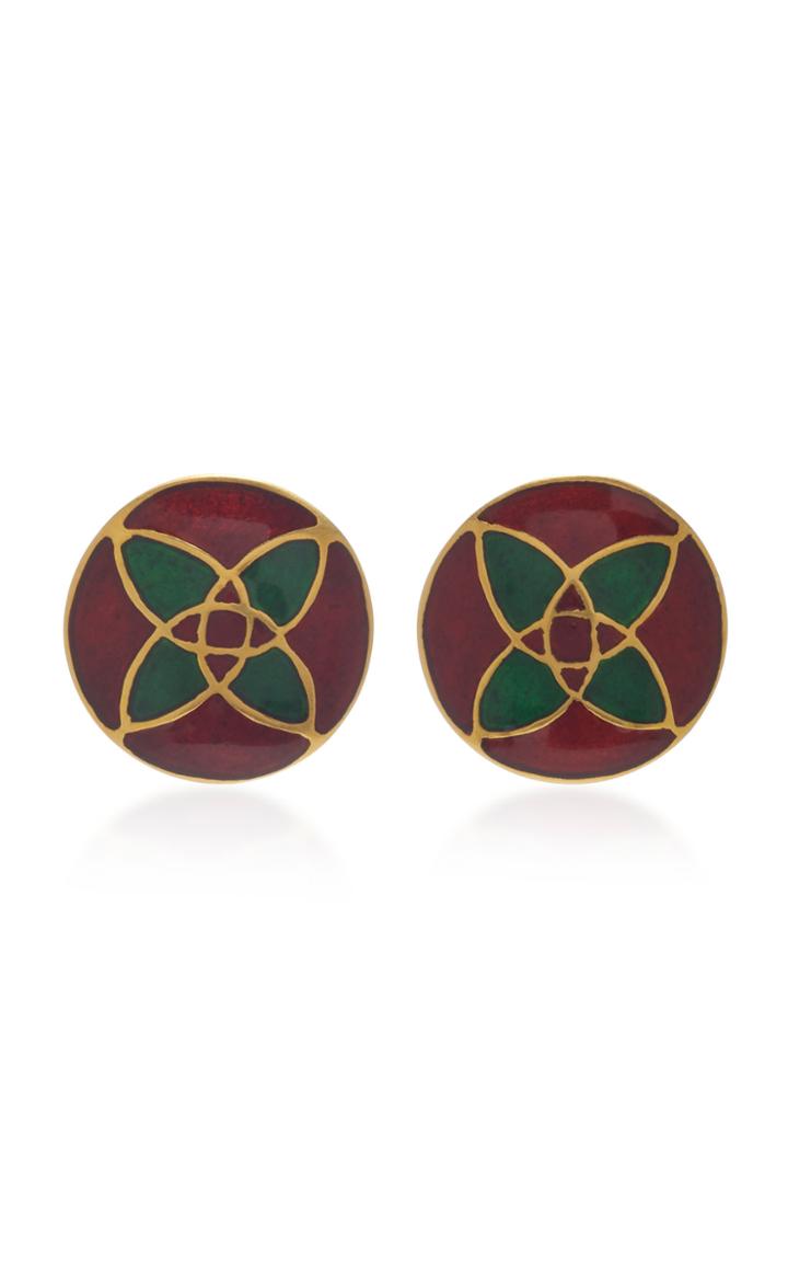 Amrapali 18k Gold And Enamel Earrings