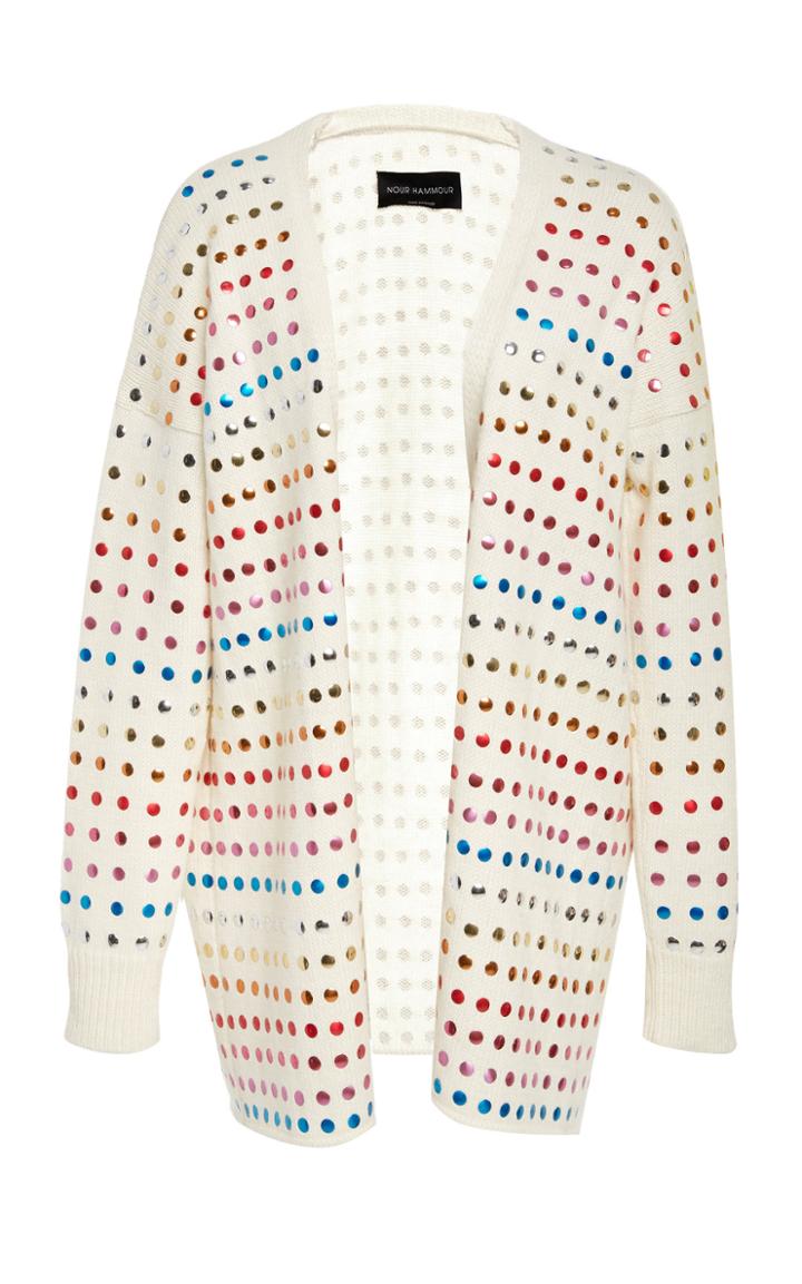 Nour Hammour Dottie Rainbow Cotton Blend Cardigan