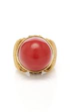 Eleuteri 18k Gold And Coral Dome Ring