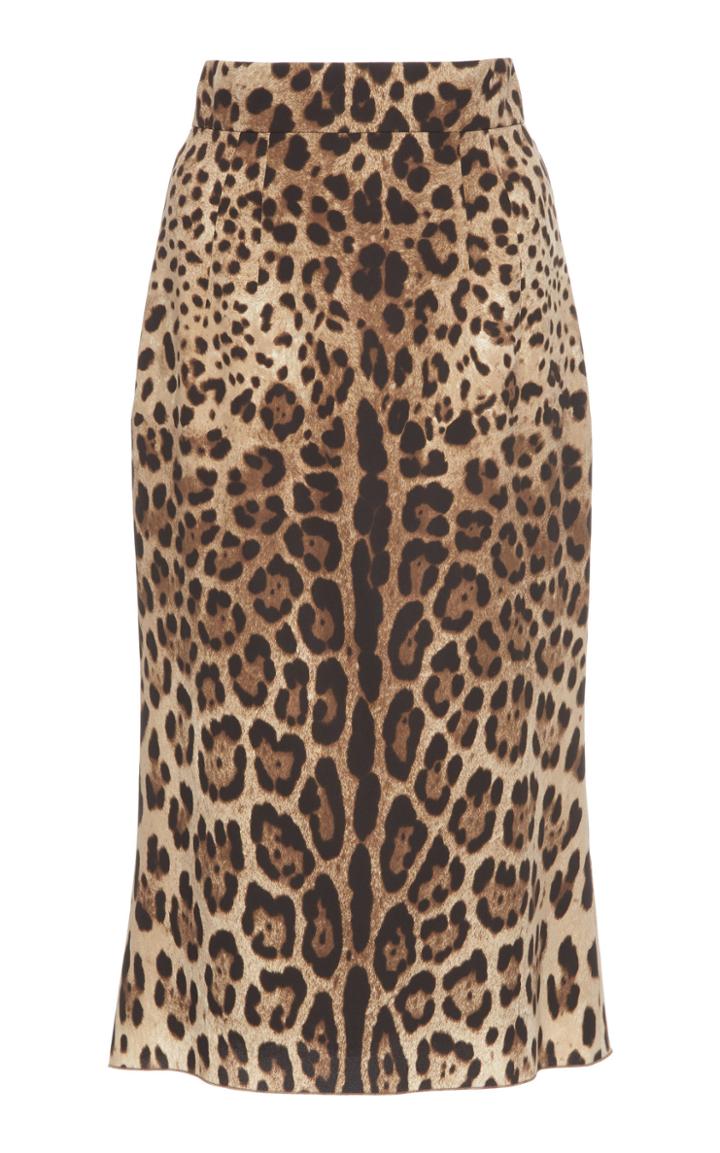 Dolce & Gabbana Printed Silk-blend Skirt