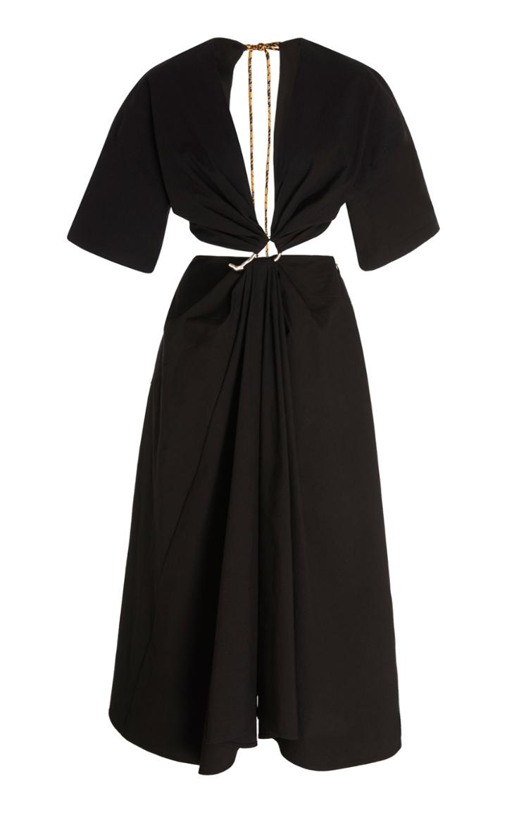 Moda Operandi Rosie Assoulin Ruched Cutout Cotton Dress Size: 0