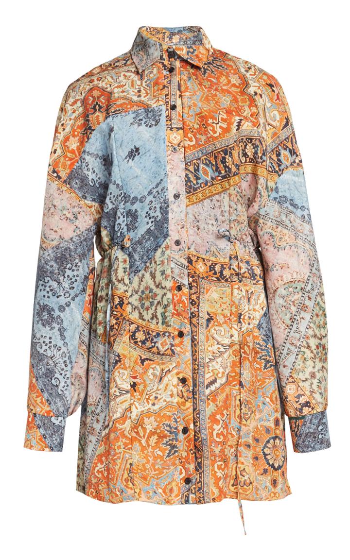 Lake Studio Printed Patchwork Shirt Dress