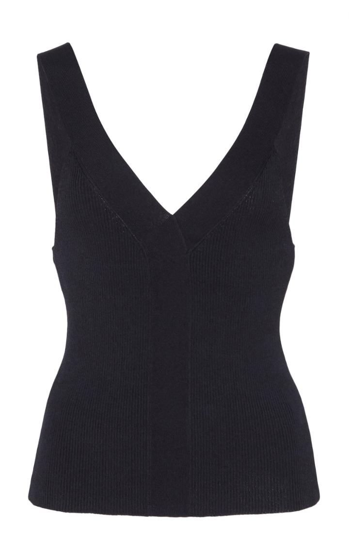 Moda Operandi Rokh Ribbed-knit V-neck Top Size: Xs