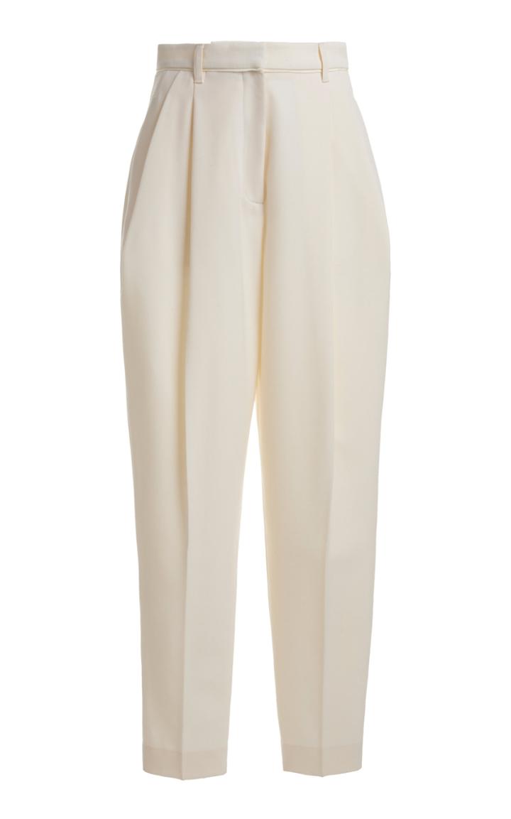 Moda Operandi Alexandre Blanc Carrot Pleated Wool Tapered Pants
