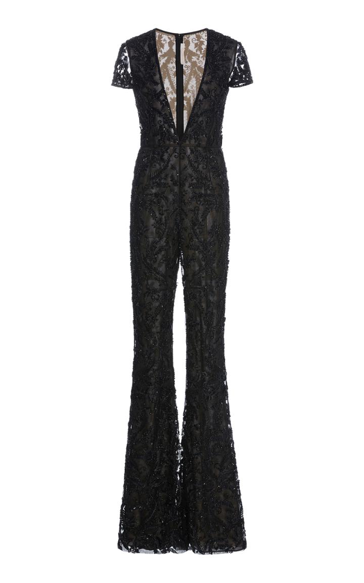 Naeem Khan Embellished V-neck Jumpsuit