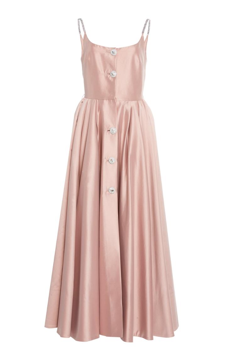 Alessandra Rich Button-front Cotton-blend Gown